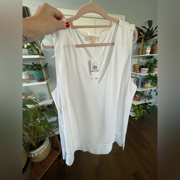 🆕Michael Kors Sheer White Sleeveless Top 2x - Picture 3 of 6